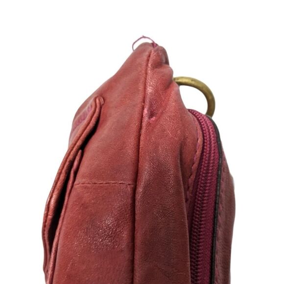 FOSSIL Dark Red Leather Lock Key Crossbody Bag - Picture 9 of 16